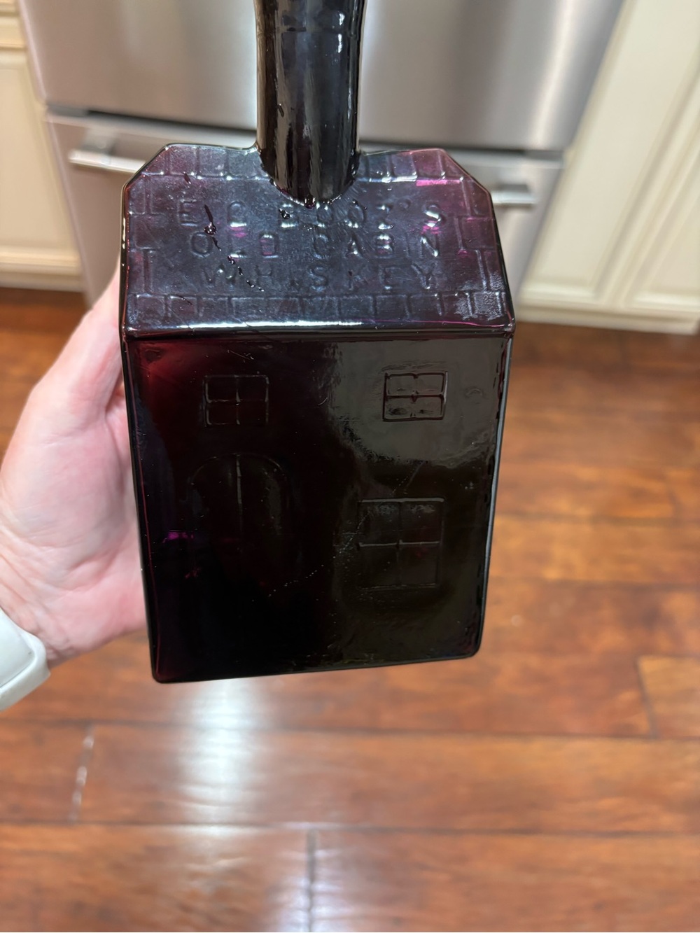 EC Booze Log Cabin Decorative Glass House Bottle - Deep Purple Accent - Picture 3 of 15